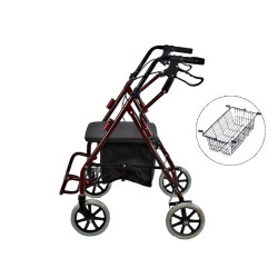 Περιπατητήρας τροχήλατος Rollator διπλής διαμόρφωσης WINERED με καλάθι